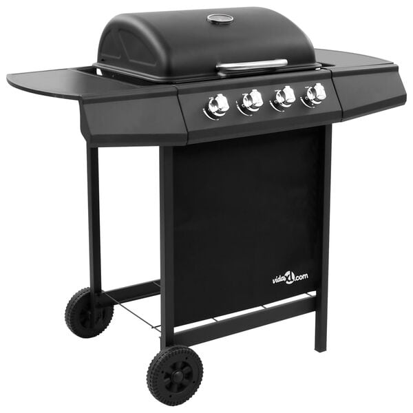 vidaXL Grill gazowy z 3 palnikami, stal nierdzewna, czarny