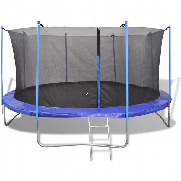 vidaXL Trampolina z siatką ochronną i drabinką, 244 cm