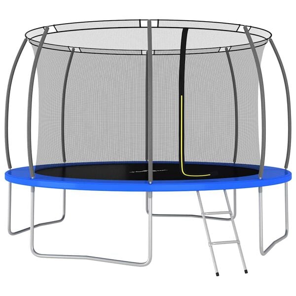 vidaXL Trampolina z siatką ochronną, 366 cm, niebieska